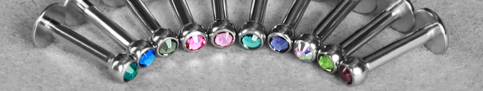 Gemmed Labret Step Down Thread